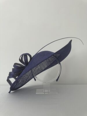 Cobalt Blue Spiral Trim Disc Fascinator